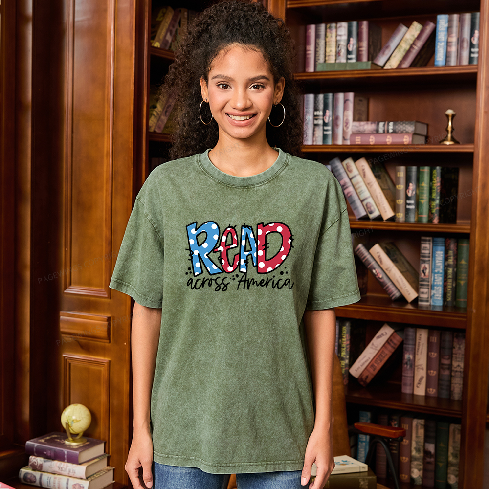 Pagewings Read Across America Unisex Washed T-shirt