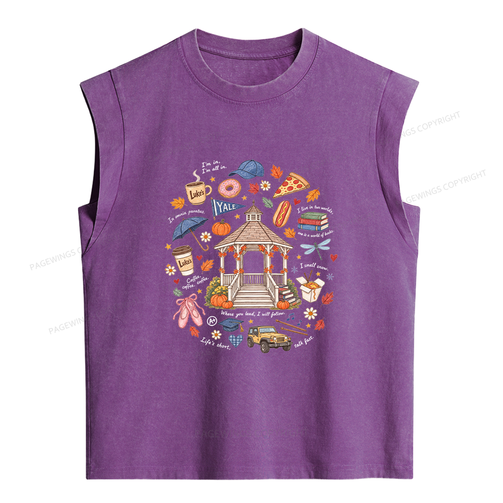 Pagewings Cozy Autumn Book Lover Women's Washed Tank Top