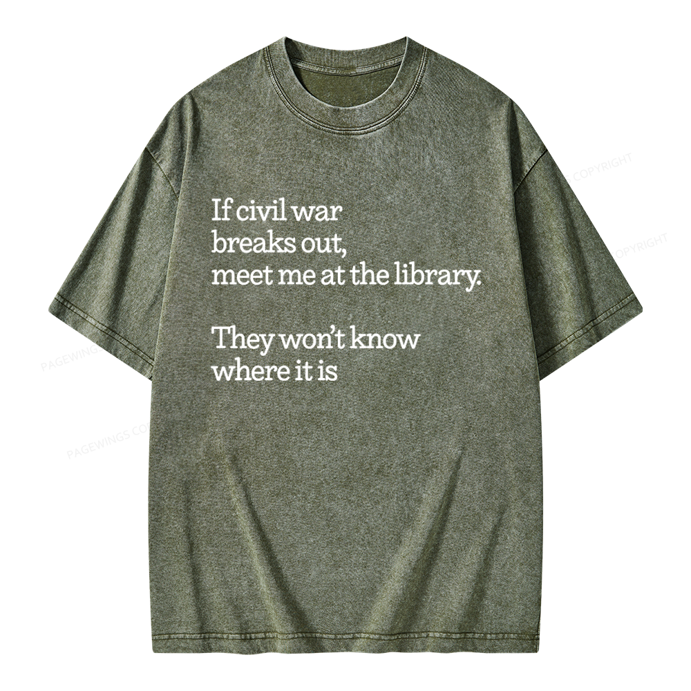 Pagewings Read Banned Books Unisex Washed T-shirt