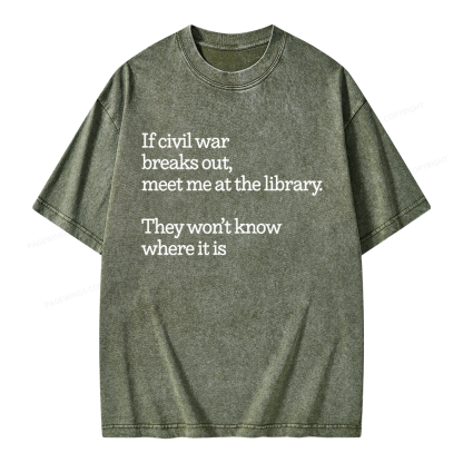 Pagewings Read Banned Books Unisex Washed T-shirt