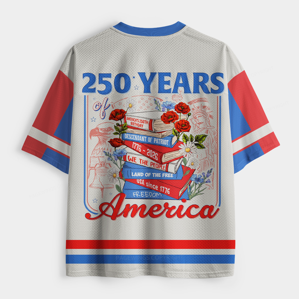 Pagewings Patriotic Reader Unisex Mesh Jersey