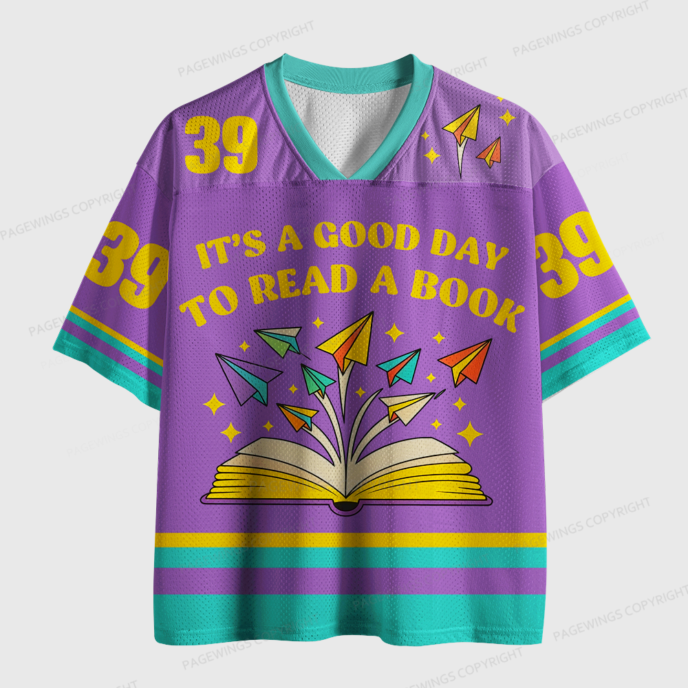 Pagewings It’s A Good Day To Read A Book Unisex Mesh Jersey