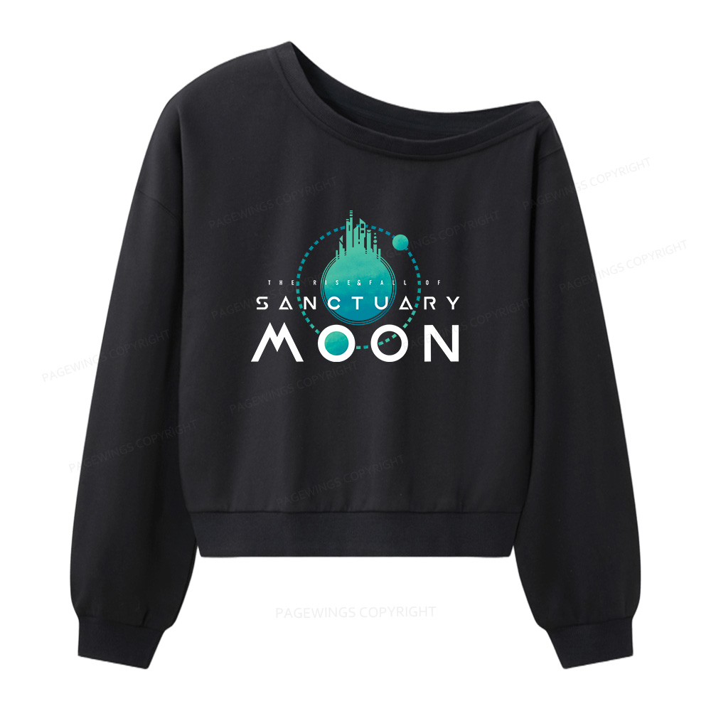 Pagewings Sanctuary Moon Women Off  Shoulder Sweatshirt