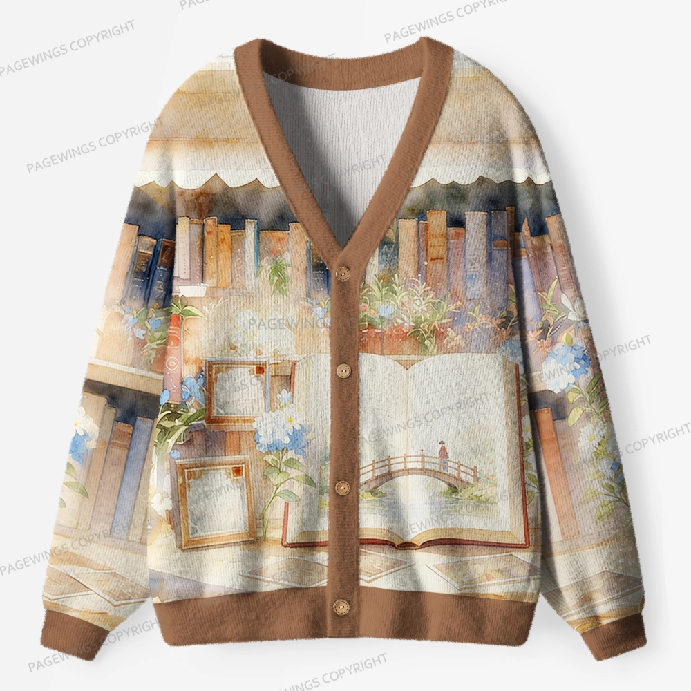 Pagewings Books Unisex Ugly Cardigan Sweaters