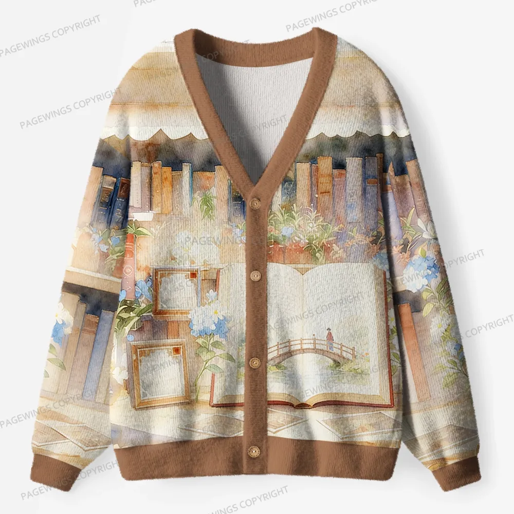 Pagewings Books Unisex Ugly Cardigan Sweaters