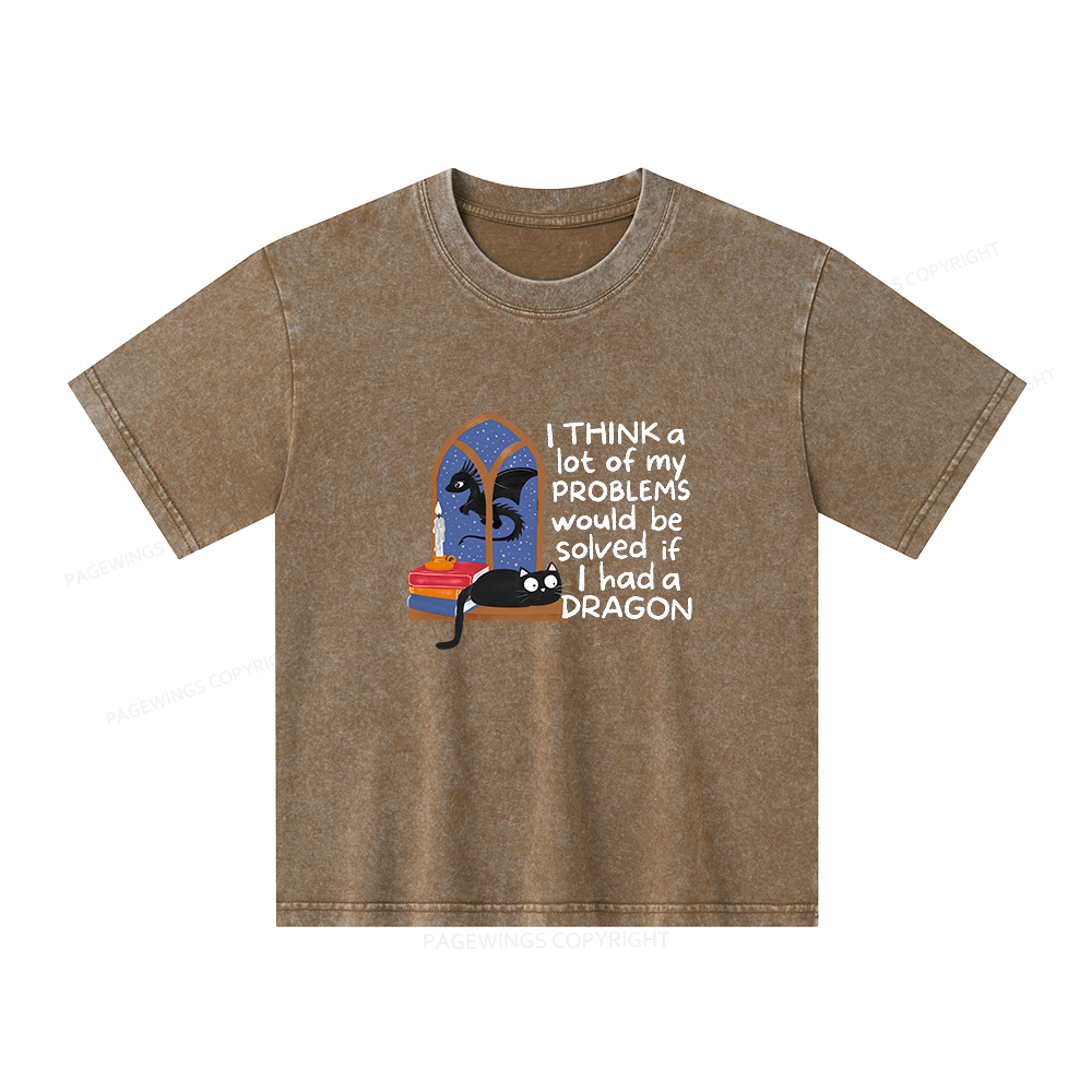 Pagewings If I Had A BookDragon Unisex Kids Washed T-shirt