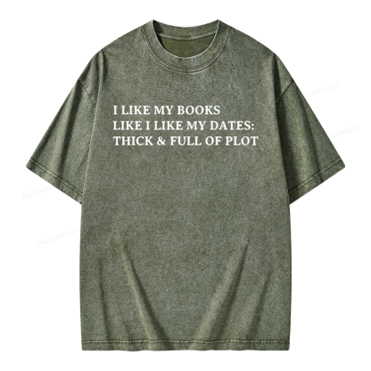 Pagewings I Like My Books Unisex Washed T-shirt