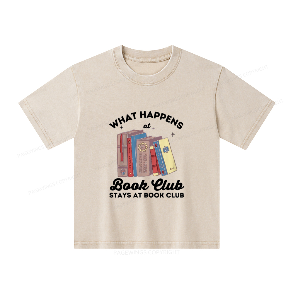 Pagewings Stays At Book Club Book Unisex Kids Washed T-shirt