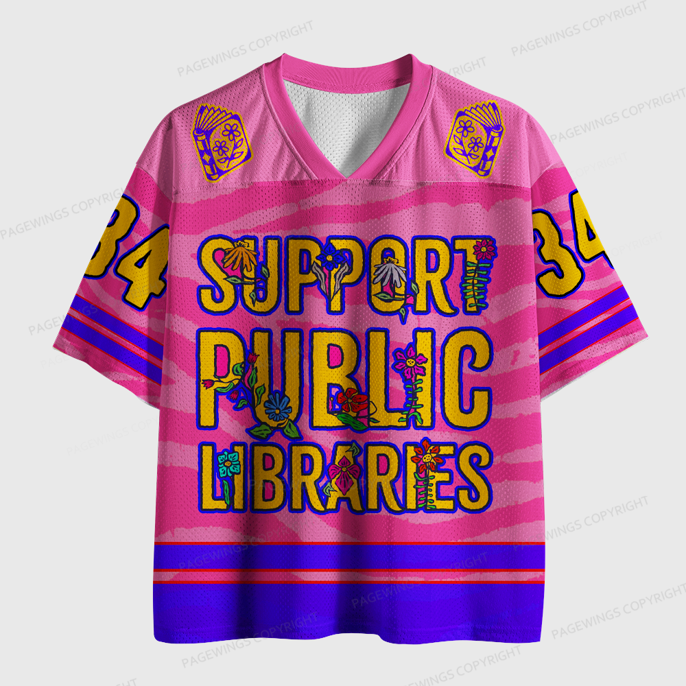 Pagewings Support Public Libraries Unisex Mesh Jersey