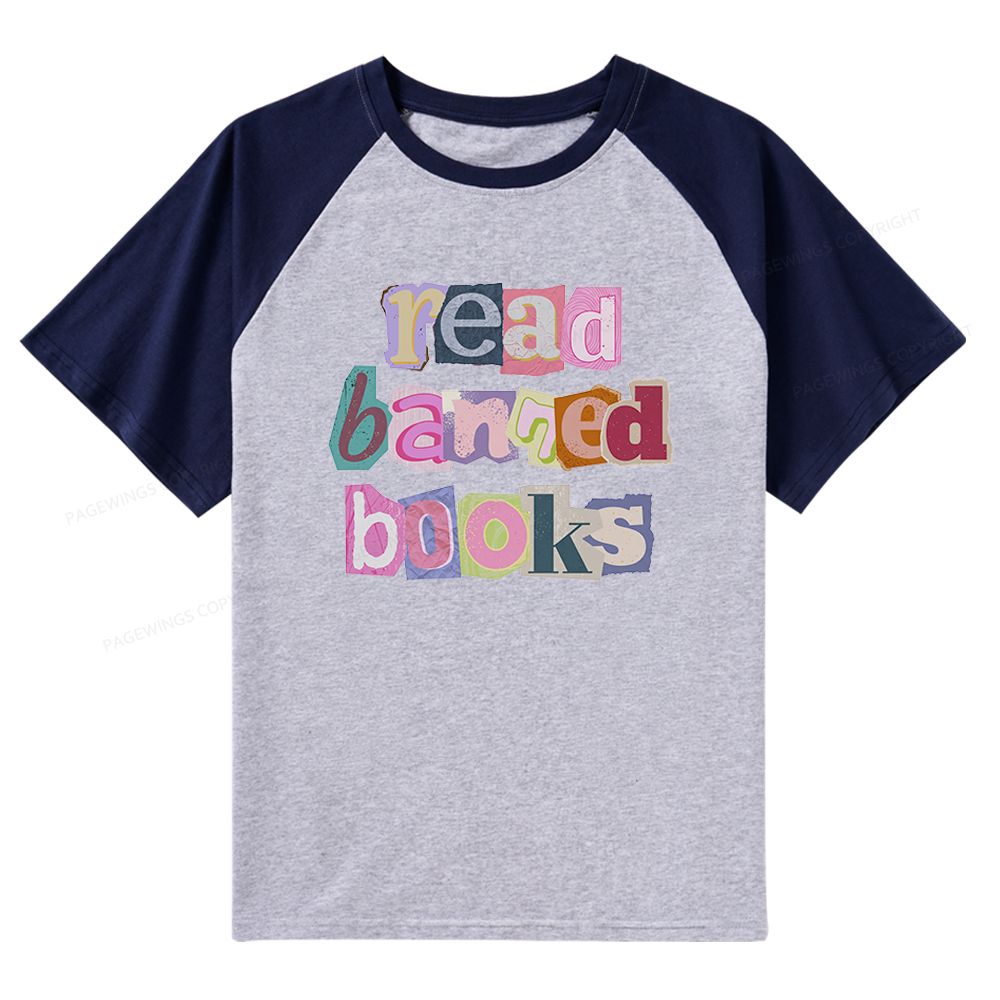 Pagewings Read Banned Books Raglan T-shirt