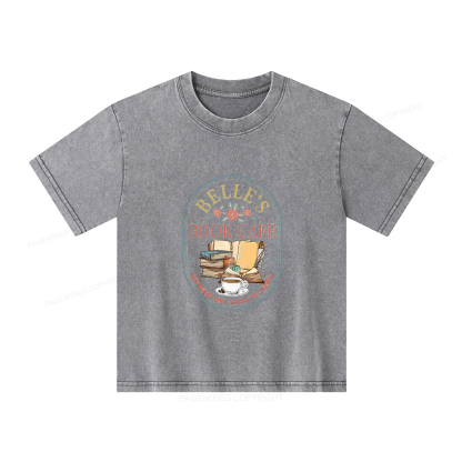 Pagewings Belles Book Cafe Unisex Kids Washed T-shirt