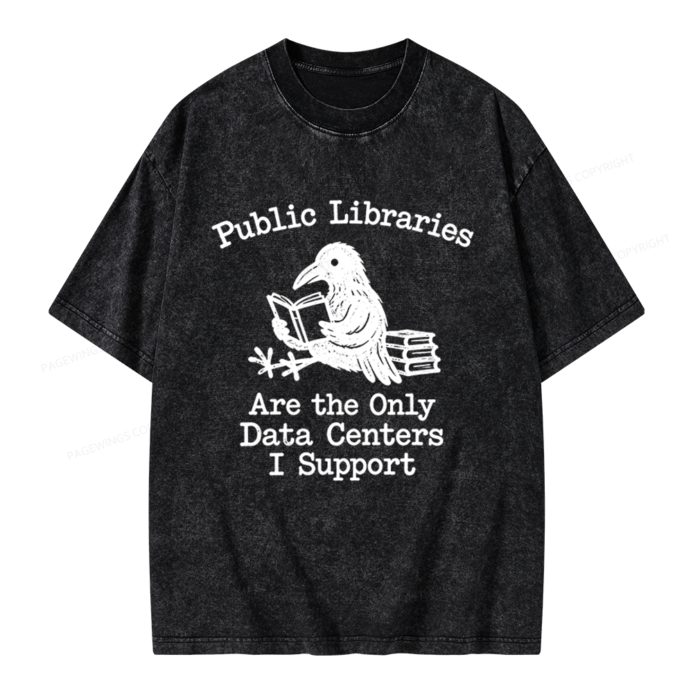 Pagewings Public Library Unisex Washed T-shirt