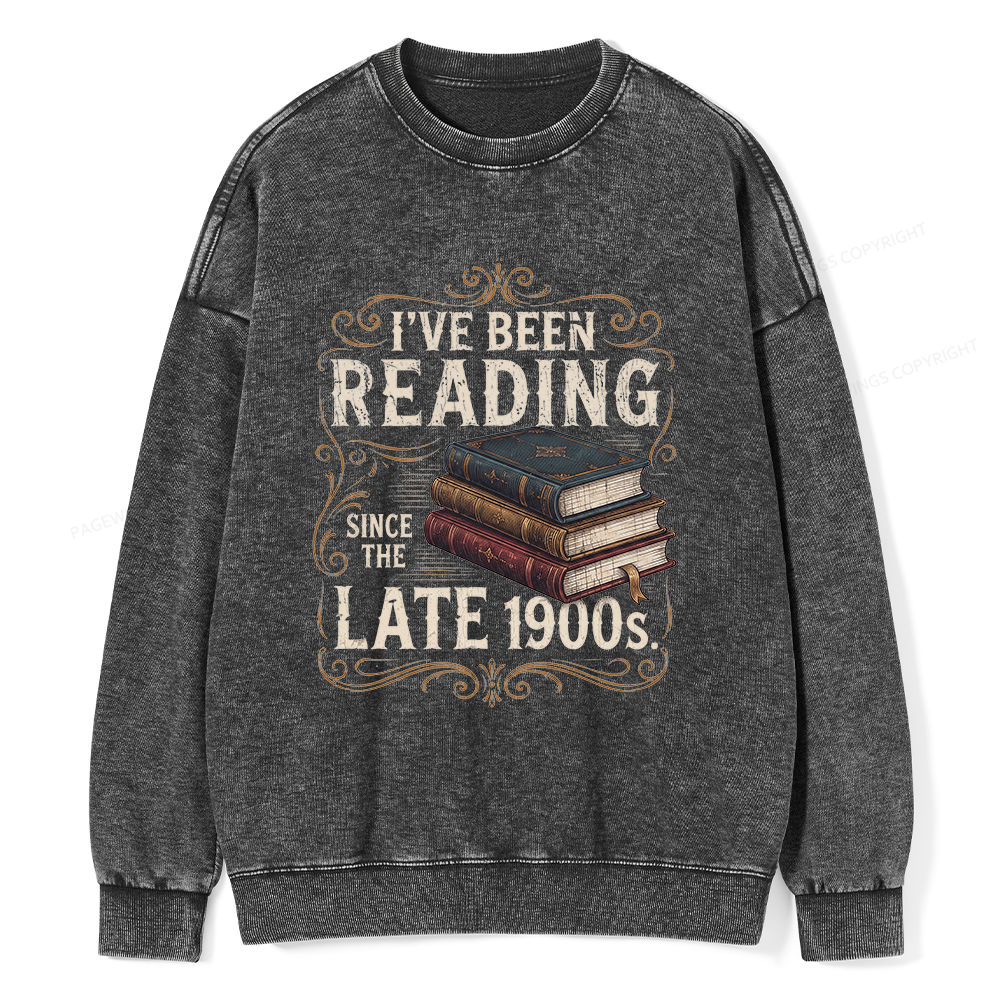 Pagewings Vintage Reading Since Late 1900s Unisex Washed Sweatshirt