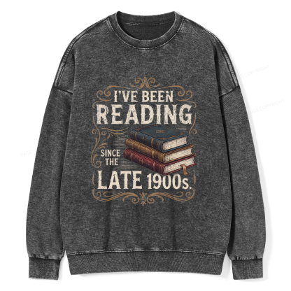 Pagewings Vintage Reading Since Late 1900s Unisex Washed Sweatshirt