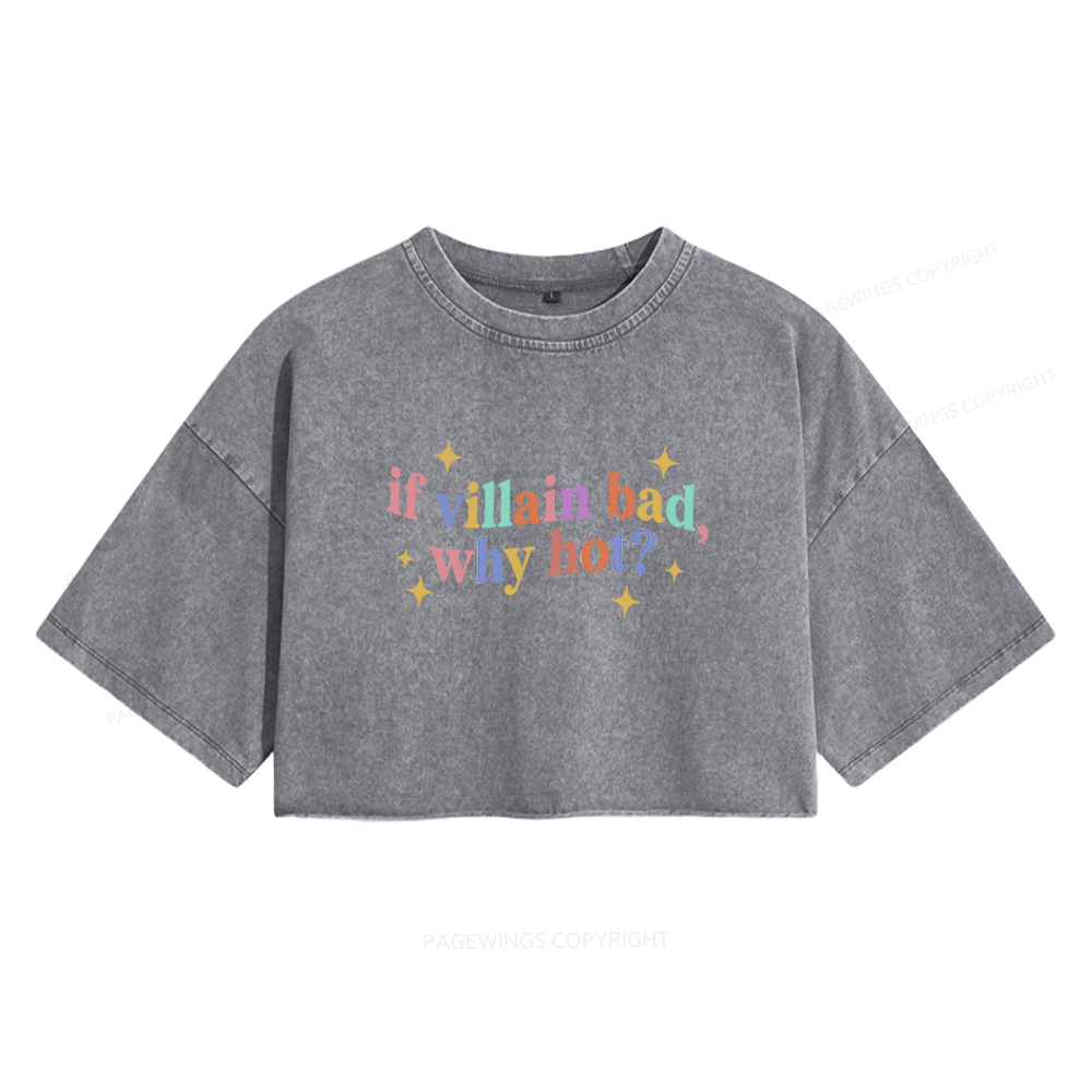 Pagewings Dark Romance Reader Women's Washed Cropped T-shirt