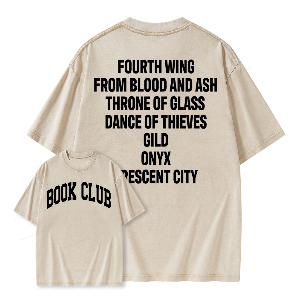 Pagewings Personalized Book Club Unisex Washed T-shirt