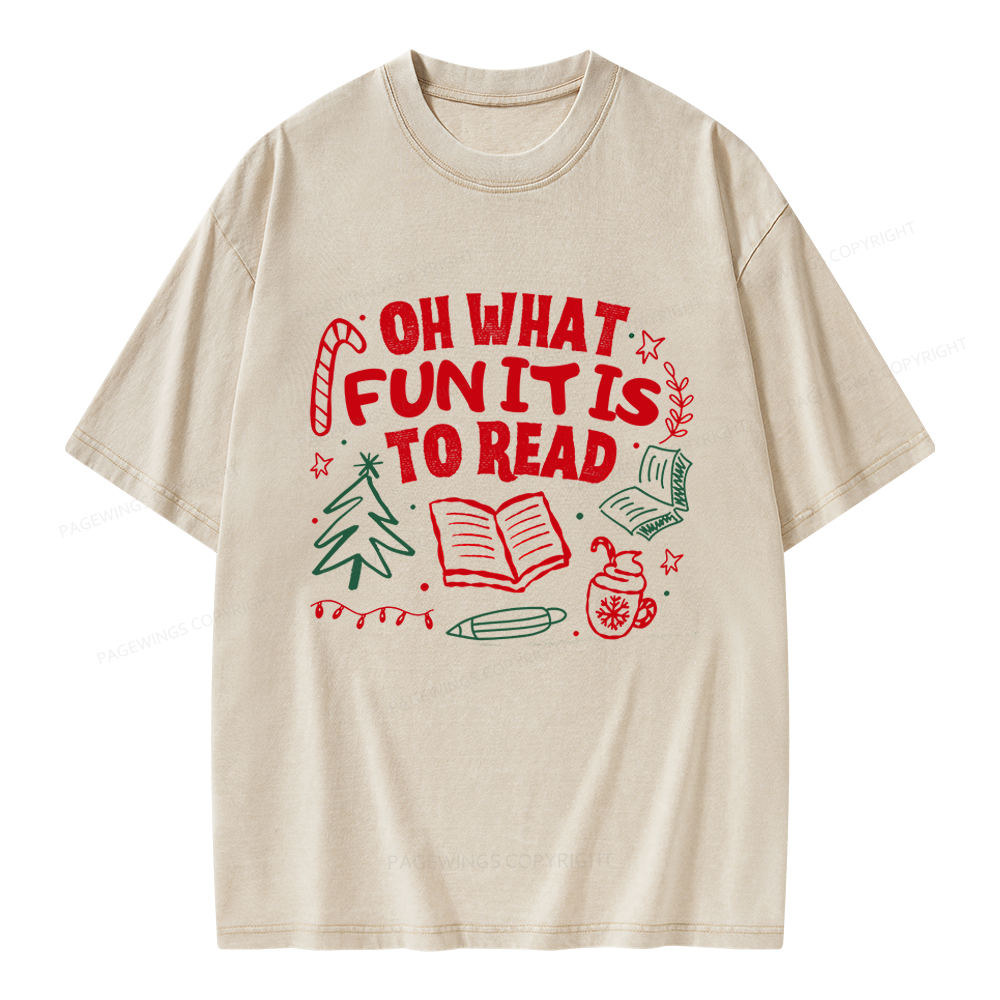 Pagewings Book Lover Holiday Unisex Washed T-shirt