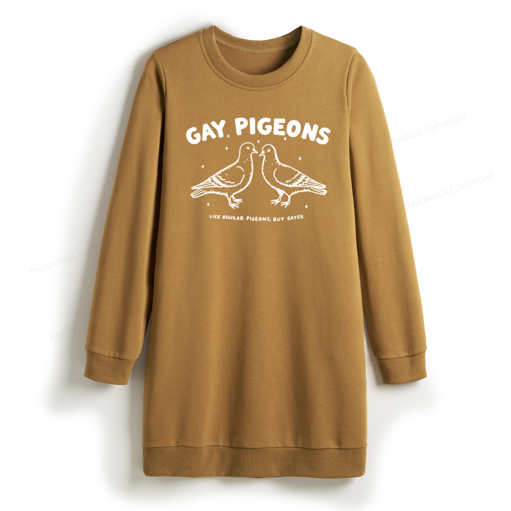Pagewings Gay Pigeons Sweatshirt Dress