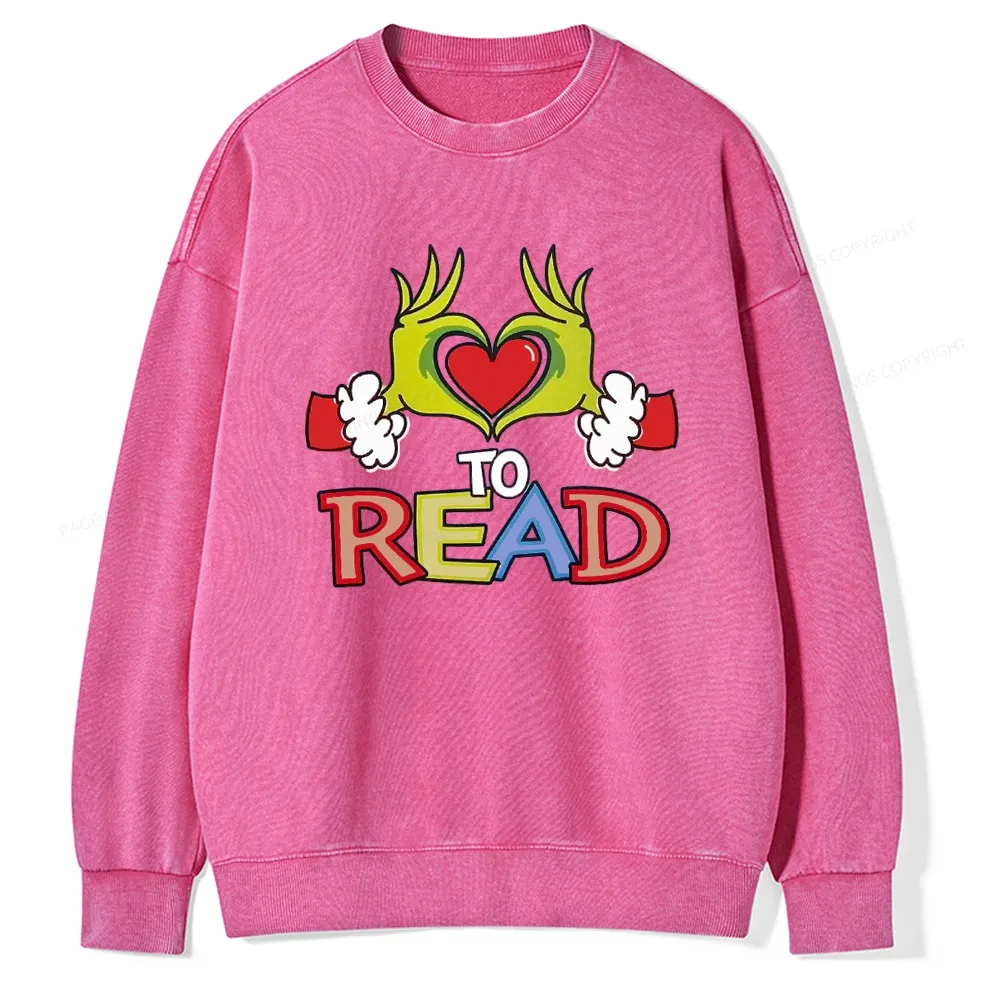 Pagewings Every Month Library Activities Unisex Washed Sweatshirt