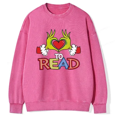 Pagewings Every Month Library Activities Unisex Washed Sweatshirt