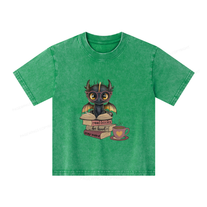 Pagewings Fourth Wing Dargon Unisex Kids Washed T-shirt