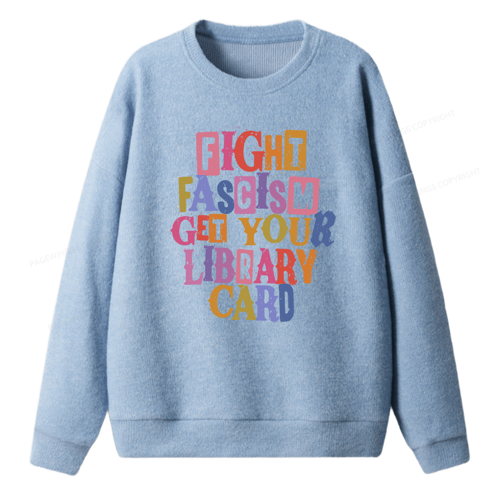Pagewings Get Your Library Card Unisex Knit Sweatshirt