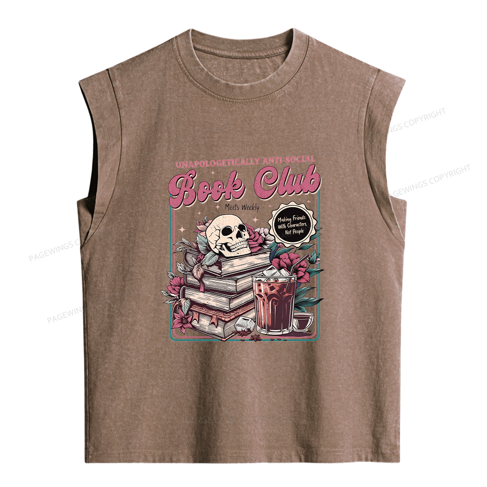 Pagewings Vintage Book Club Women's Washed Tank Top