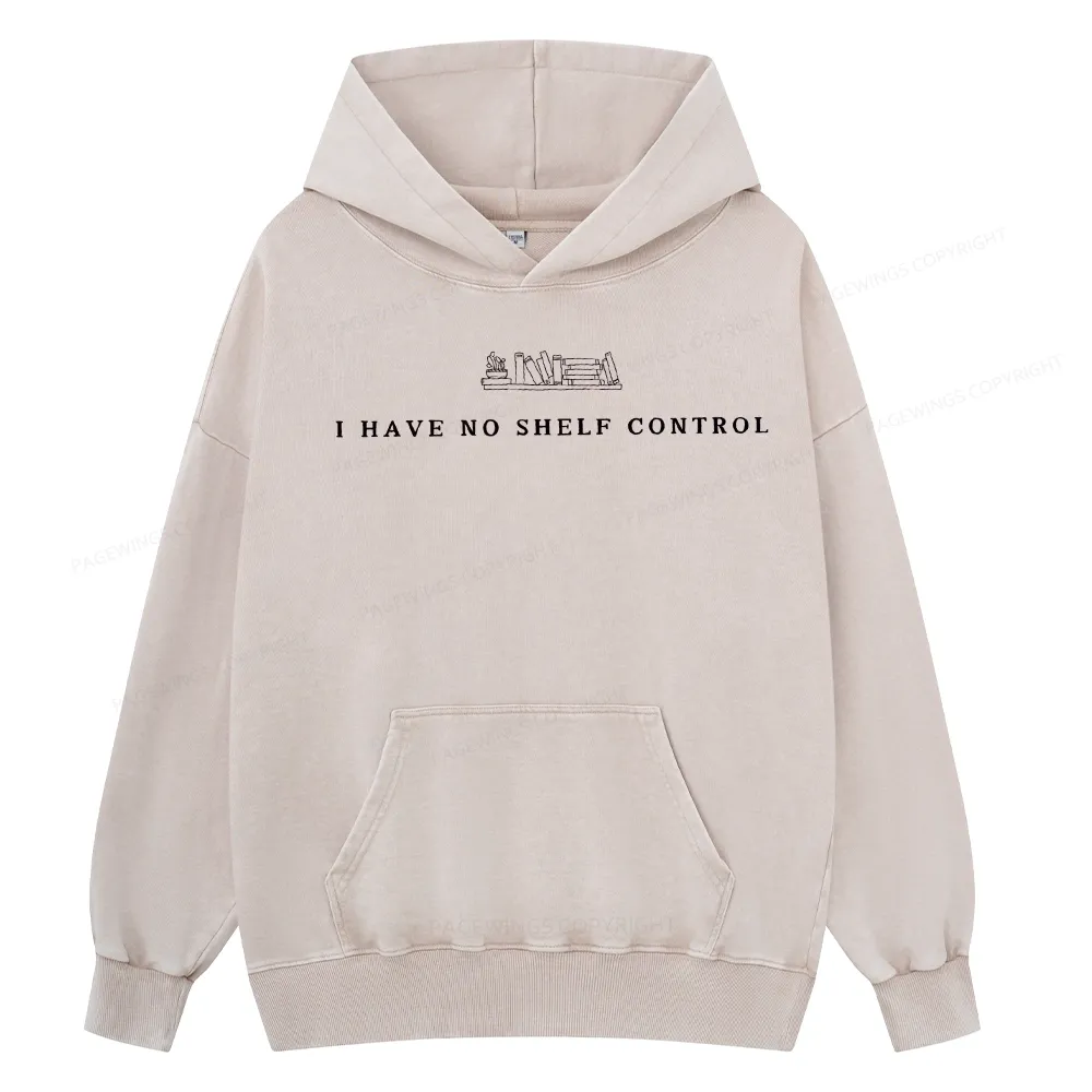Pagewings I Have No Shelf Control Unisex Washed Hoodie