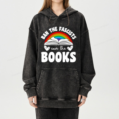 Pagewing Banned books Unisex Washed Hoodie