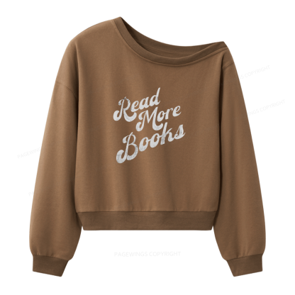 Pagewings Read More Books Women Off Shoulder Sweatshirt