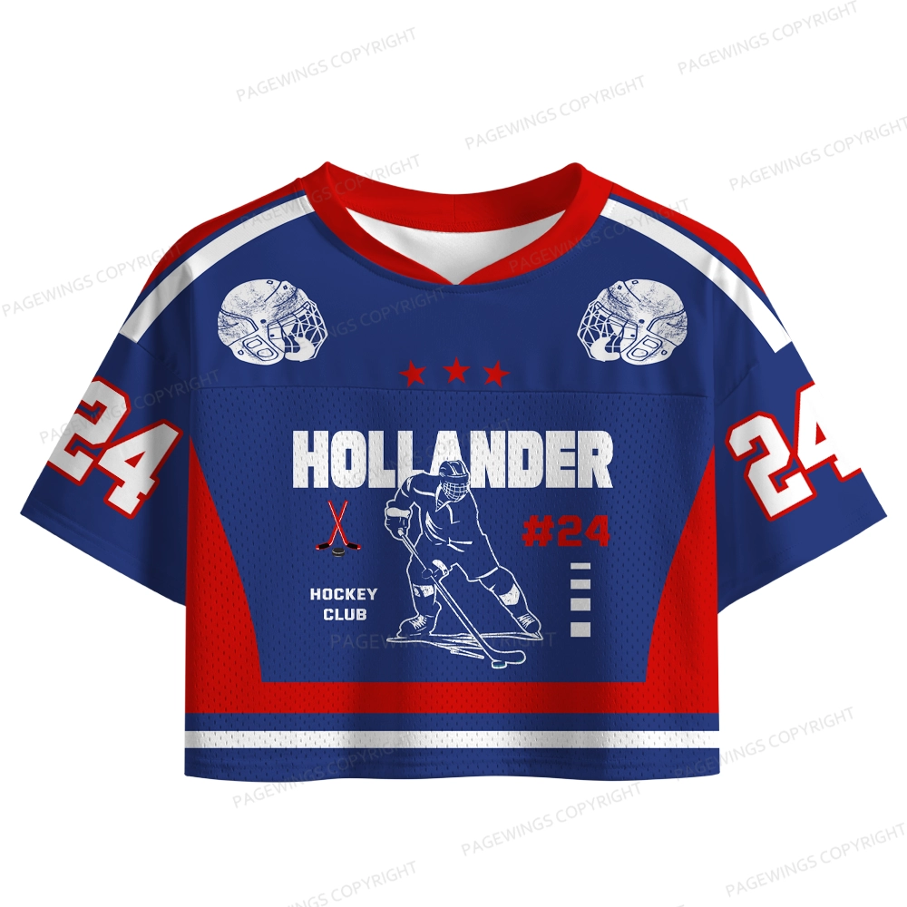 Pagewings Love Ice Hockey Women's Crop Mesh Jersey