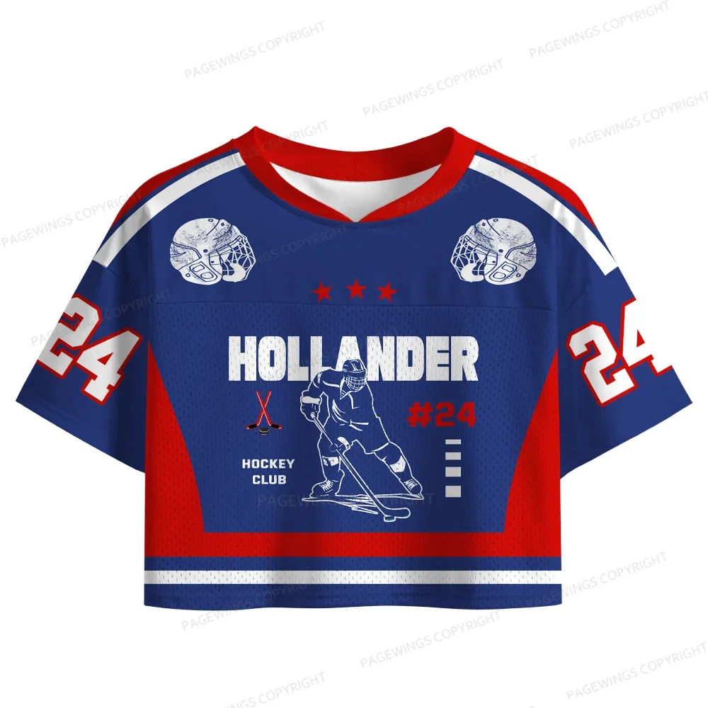 Pagewings Love Ice Hockey Women's Crop Mesh Jersey