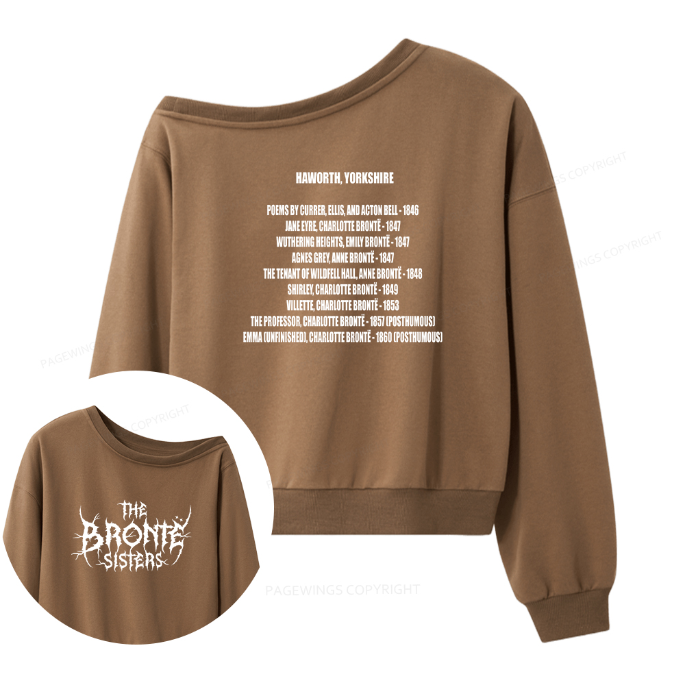 Pagewings The Brontë Sisters Metal Band Women Off Shoulder Sweatshirt