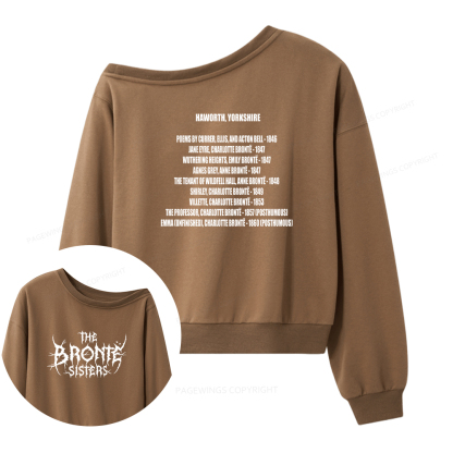 Pagewings The Brontë Sisters Metal Band Women Off Shoulder Sweatshirt