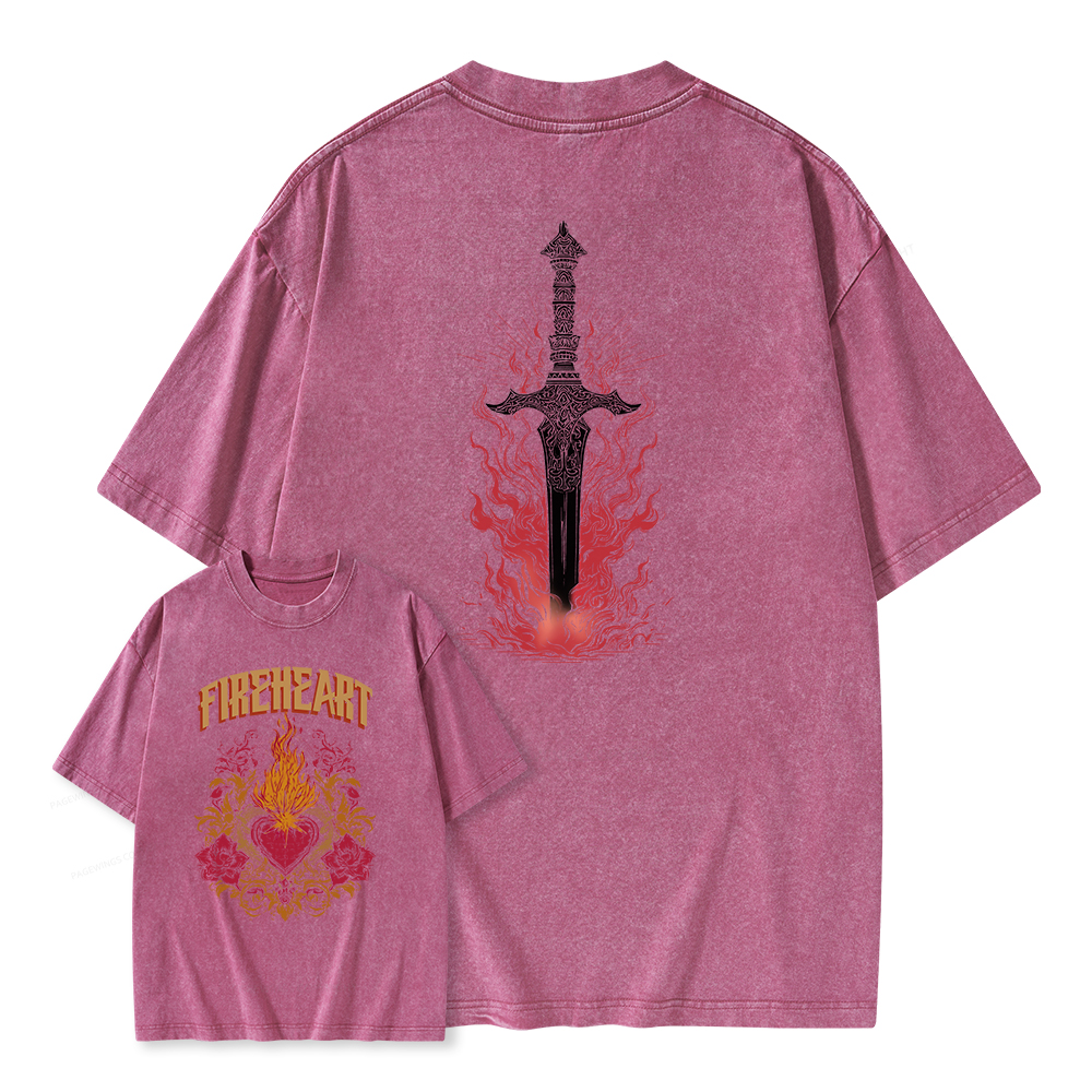 Pagewings Fireheart Unisex Washed T-shirt