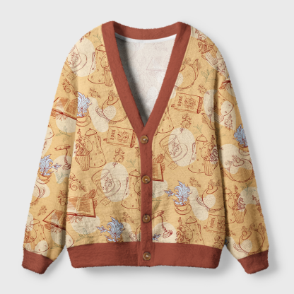 Pagewings Book Light Knit Unisex Cardigan Sweaters