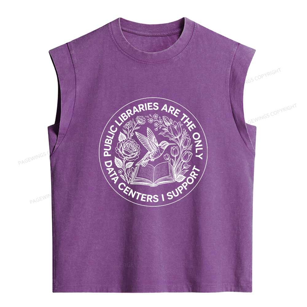 Pagewing Public Libraries I Support Women's Washed Tank Top