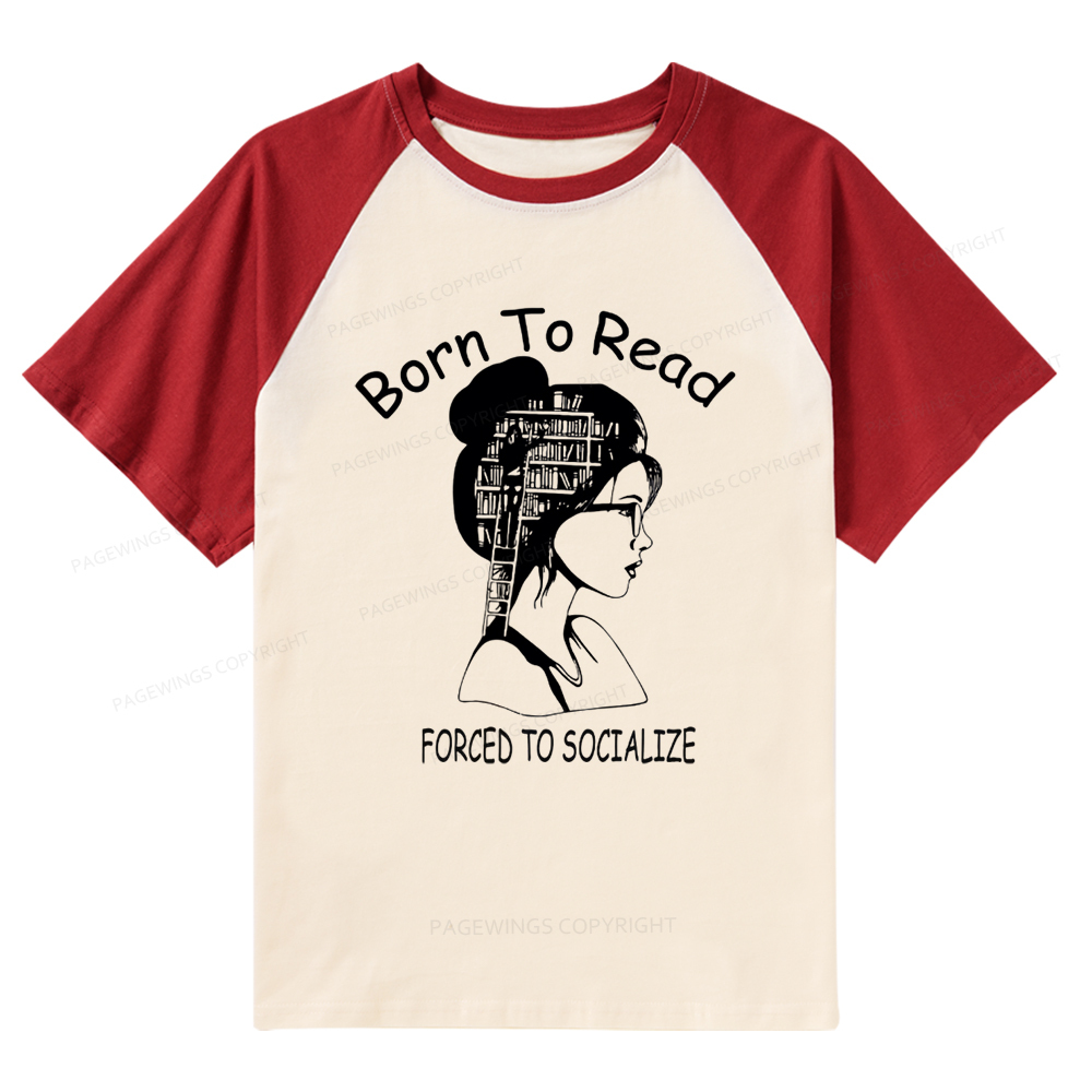 Pagewings Born To Read Raglan T-shirt