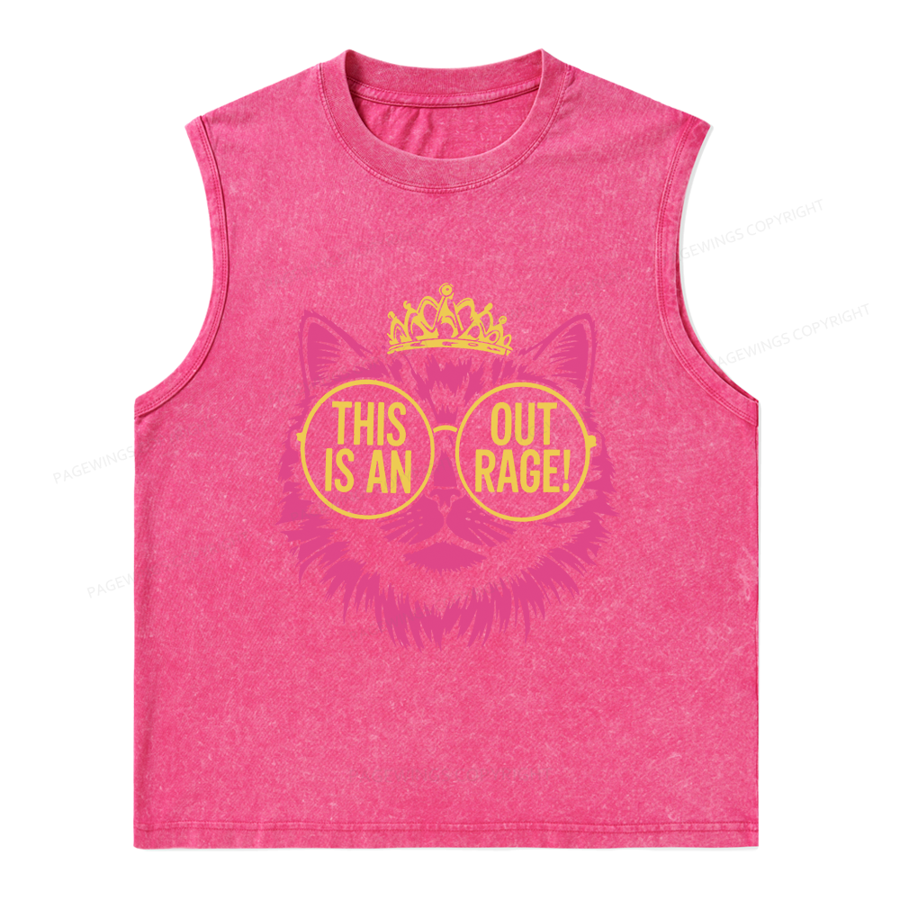 Pagewings This is an Outrage Unisex Washed Tank Top