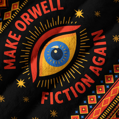 Pagewings Make Orwell Fiction Again Off Shoulder Ugly Knit Sweater