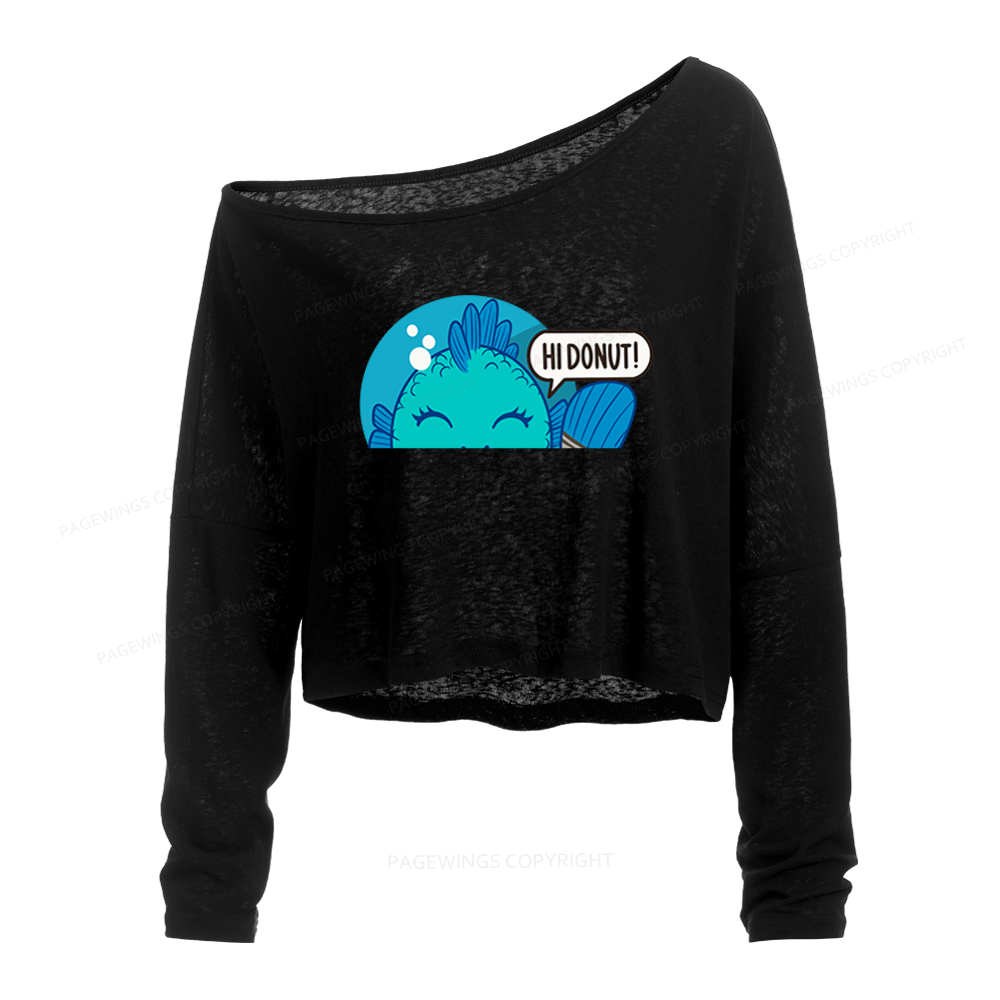 Pagewings Sci Fi Bookish Slouchy Long Sleeve Off Shoulder T-shirt