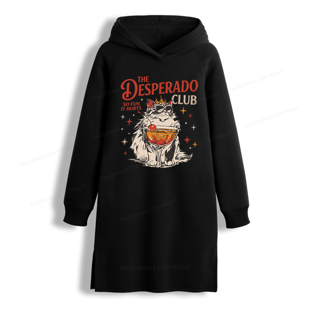 Pagewings Desperado Club Side-Slit Fleece Hoodie Dress