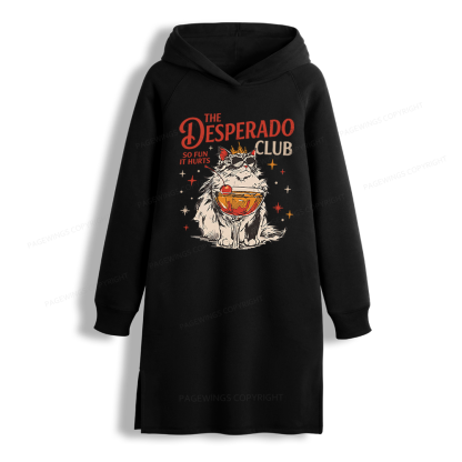Pagewings Desperado Club Side-Slit Fleece Hoodie Dress
