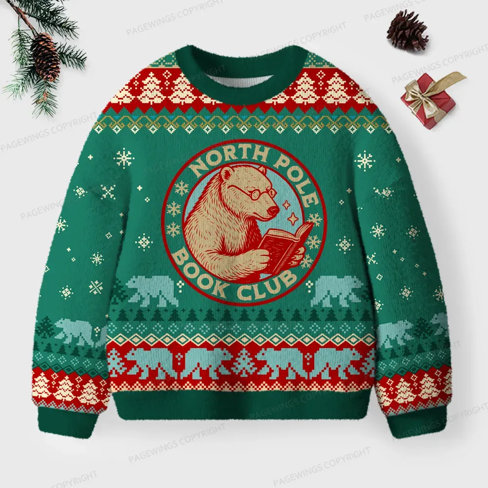 Pagewings North Pole Book Club Unisex Ugly Knit Sweatshirt