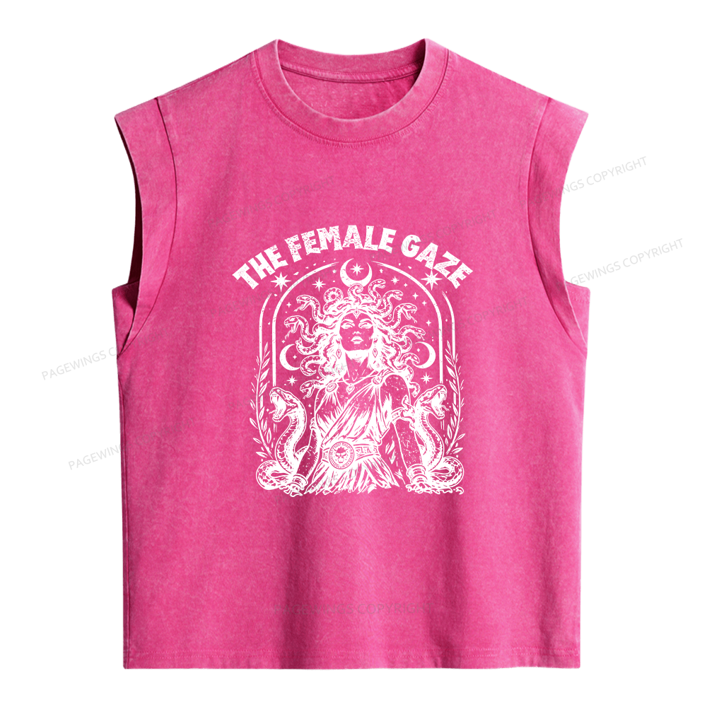 Pagewings Vintage Medusa Feminist Women's Washed Tank Top
