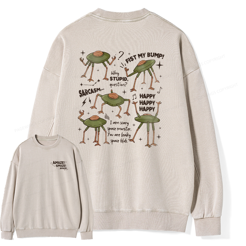 Pagewings Fantasy Bookish Rocky Amaze Unisex Washed Sweatshirt