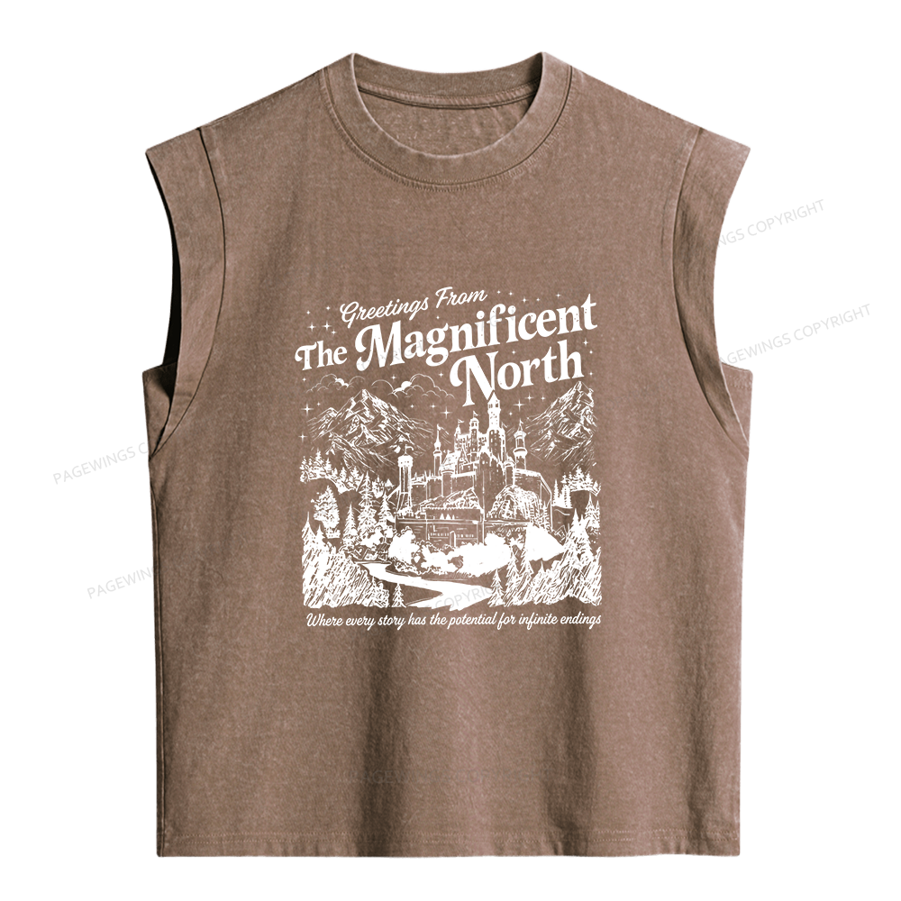 Pagewings Haunted Library Women's Washed Tank Top