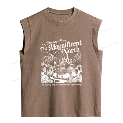 Pagewings Haunted Library Women's Washed Tank Top