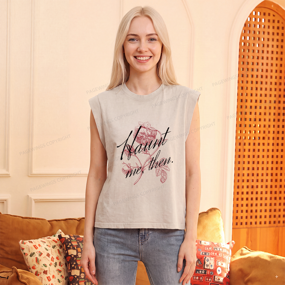 Pagewings Haunt Me Women's Washed Tank Top
