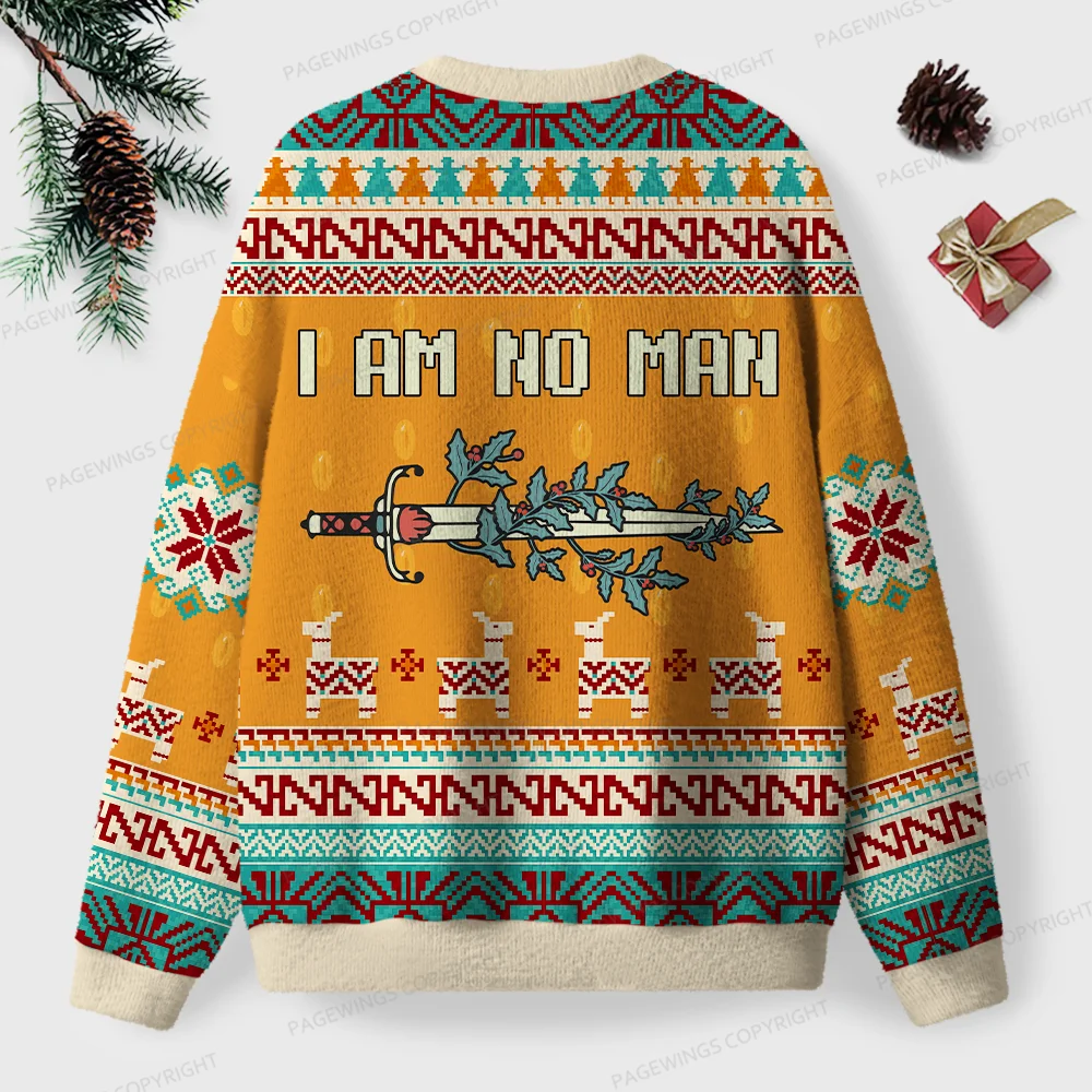 Pagewings I Am No Man Unisex Ugly Knit Sweatshirt